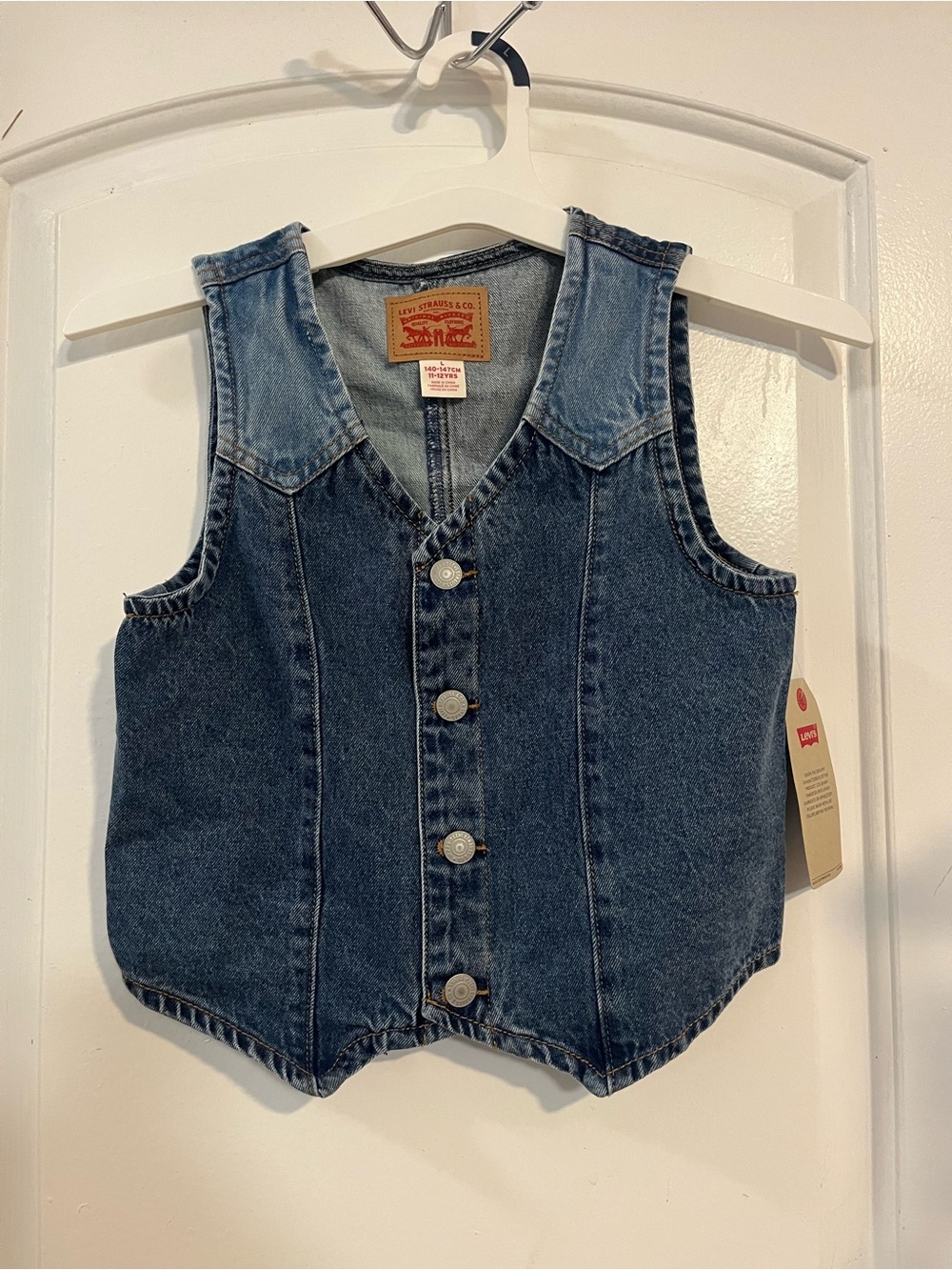 Levi's Blue Denim Button-Up Vest